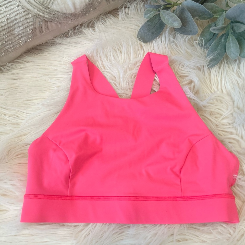 Lululemon Pink Fast and Free Sports Bra Size 10